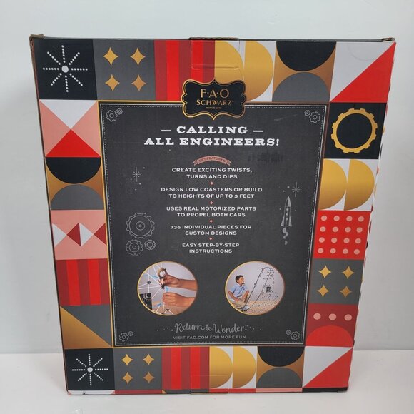 F.A.O Schwarz Build-A-Coaster 736-Piece Construction Set New Open Box - Picture 2 of 7